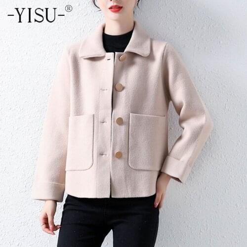 YISU Women Sweater Cardigan Lapel Solid color Tops Knitted Cardigan Coat Casual Single breasted Sweater Cardigan Short Jacket