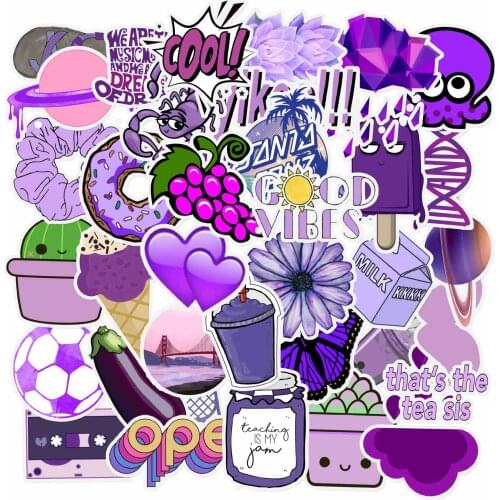10/30/50PCS Cartoon Cute Purple Small Fresh Sticker Suitcase Skateboard Notebook Personality Graffiti Decoration Wholesale