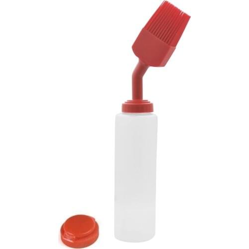 Silicone Head Basting Bottle 2 in 1 BBQ Basting Brushes Oil Barbecue Mop Plastic Sauce Bottle Grill Meat Kitchen Cooking Tools