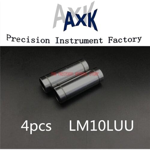 2021 AXK Linear Rail Cnc Router Parts 4pcs/lot Lm10luu 10mm Longer Linear Ball Bearing Bushing Bearings Cnc Parts 3d Printer