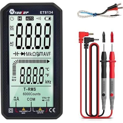 TOOLTOP ET8134 Digital Multimeter 4.7 Inch Multimeter Tester Direct Current Voltage Current AC Voltage Current Measurement Tool