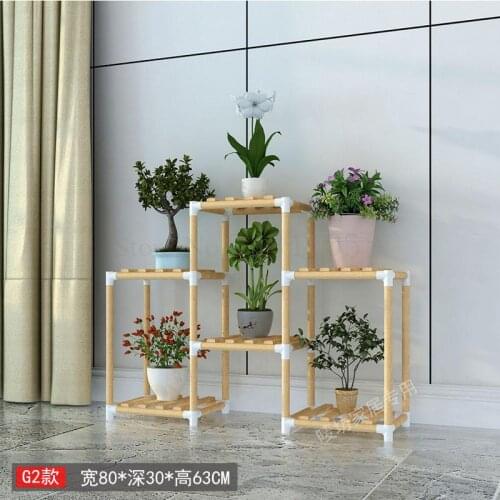 Flower Shelf Multi-level Indoor Balcony Solid Wood Shelf Living Room Flower Pot Shelf Floor-standing Green Radish Meat Plant Rac