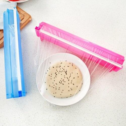 Plastic Wrap Dispenser Aluminum Foil Holder Box for Cutting Film Food Wrap Cling Film Cutter Kitchen Film Organizer