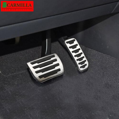 Carmilla for Range Rover Evoque Land Rover Discovery Sport for Jaguar E-Pace Stainless Steel Footrest Gas Brake Pedal Covers Kit