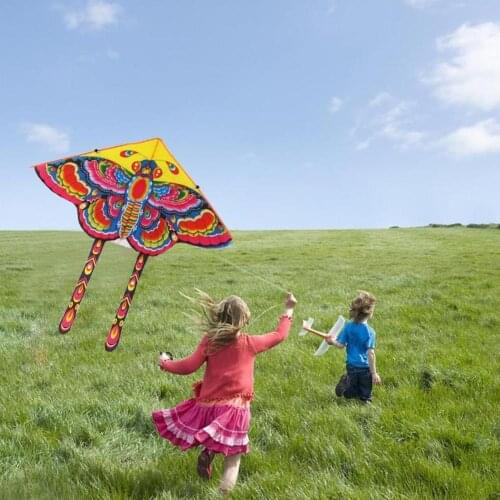 Colorful Outdoor Sports Butterfly Flying Kite with String Play Game Kids Board Winder Children Toy D1O2
