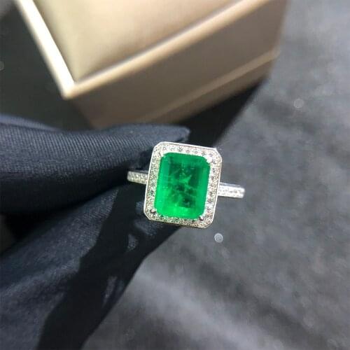 Square 3ct Emerald Diamond Ring 100% Original 925 sterling silver Engagement Wedding band Rings for Women Bridal Jewelry Gift