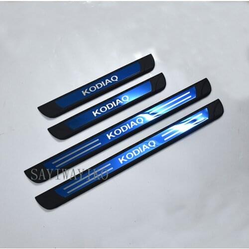FIT For Skoda Kodiaq 2017 2018 2019 Accessories car door sill cover trim anti-scuff plate Threshold pedal exterior scuff