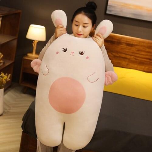 New Lovely Giant Animal 65cm 95cm Soft Cartoon Big Sakura Angel Rabbit Bunny Plush Toy Rabbit Stuffed Pillow Girl Christmas Gift