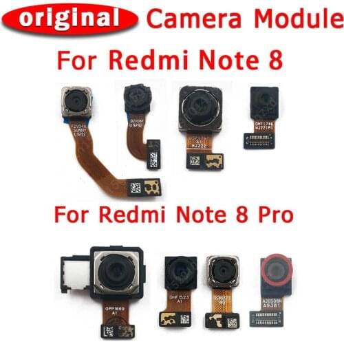 Original Front and Rear Back Camera For Xiaomi Redmi Note 8 Pro Main Facing Camera Module Flex Cable Replacement Spare Parts