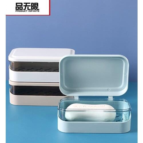 Flip soap box Laundry soap box Soap rack double-deck removable Creative drainage No punching bathroom storage rack