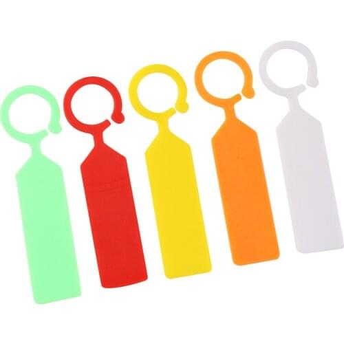 Plastic Plants Tags Nursery Garden Ring Label Pot Marker Stake Hanging Tags Greenhouse Bonsai Collar Tags 50 Pcs