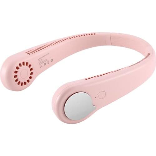 Portable Small Neck Fan Without Blade With Adjustable Angle Horizontal Fiber Design Home Outdoor Supplies