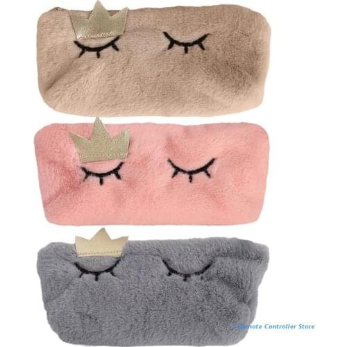 BX0E Portable Pencil Pouch Lovely Cartoon Makeup Pouch Large Pencil Bag Washable