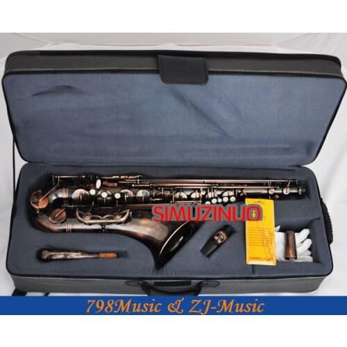 Professional Red Antique Tenor Saxophone BB Sax High F# New Case