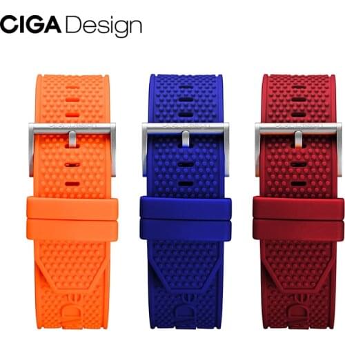 CIGA Design Men Silicone Watch Band 22mm Watch Strap Accessories Multicolor Watchbands Replacement Bracelet Ciga Watch Series Z