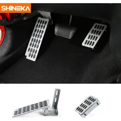 SHINEKA Metal Car Brake Pedal Pads Foot Rest Pedals Covers for Jeep Wrangler 2007-2017 Car Styling Increase Hight