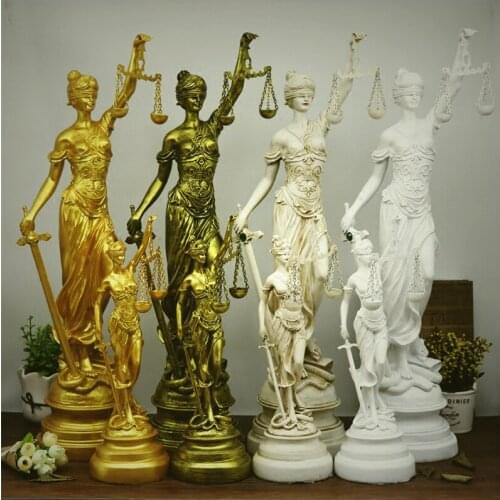 MODERN RESIN ANCIENT GREECE PRESIDED OVER JUSTICE LAW BALANCE GODDESS SCULPTURE CRAFTSWORK FIGURINES COURT LAW FIRM DECORATION