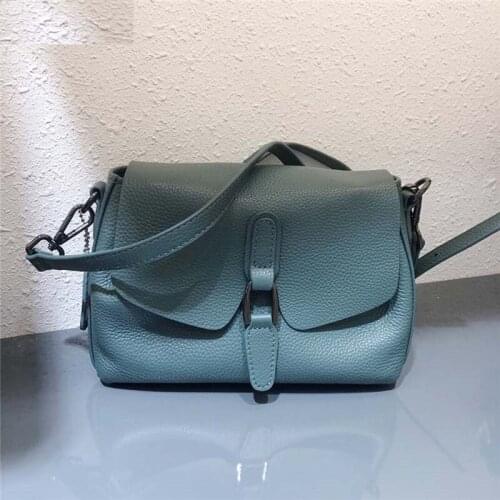 Korean style small shoulder messenger bag womens cow genuine Leather crossbody bags for women 2021 mini cross body bag ladies