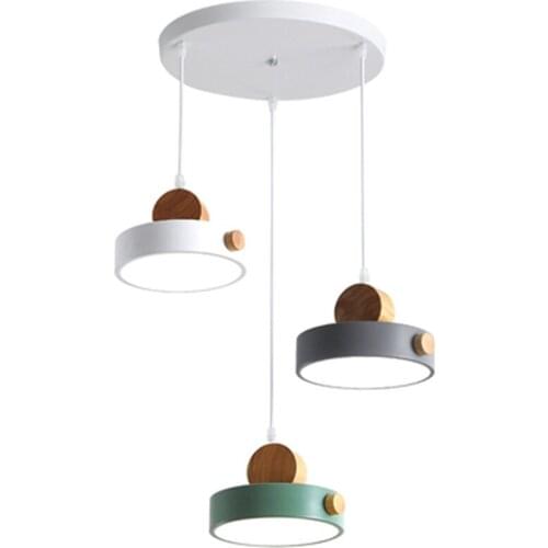 Nordic LED Pendant Lights With Metal Lampshade For Dining Room 220V Cord Hanging Lamp Restaurant Lighting Fixture