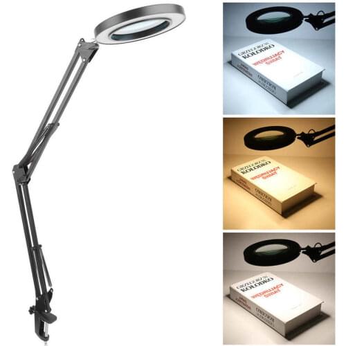 LED Fill Light Home Cold Light Desk lamp USB Clip Table Lamp with Magnifying Glass for Maintenance