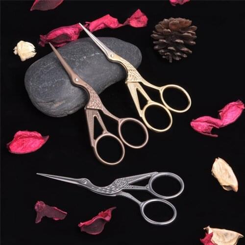 Cross Stitch European Retro Classic Vintage Antique Craft Gold Sewing Crane Tailor scissor handicraft DIY Home Tool