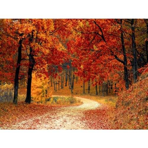 Scenic Fengye Road cross stitch Oil painting girl 11/ 14ct /16/28/27CT cloth cotton thread embroidery DIY handmade