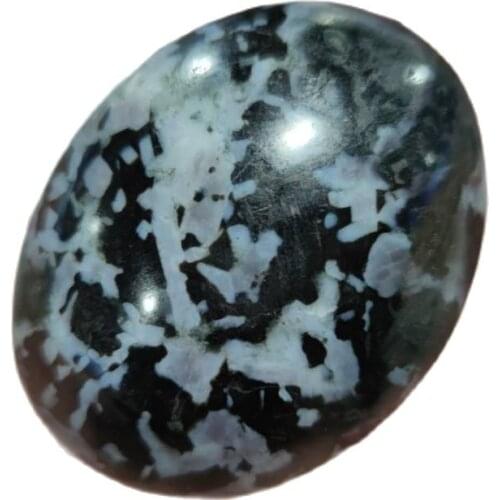 1pcs Sparkle Rock Pop Indigo Gabbro Crystal Palm Stone | AKA Mystic Merlinite | Deepen Your Intuition