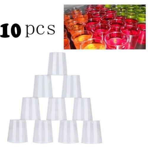 10pcs 30ml Plastic Shot Glass Disposable Shooter Cups Disposable Clear Plastic Shot Glasses Tumblers Jelly Cups Portable Cups