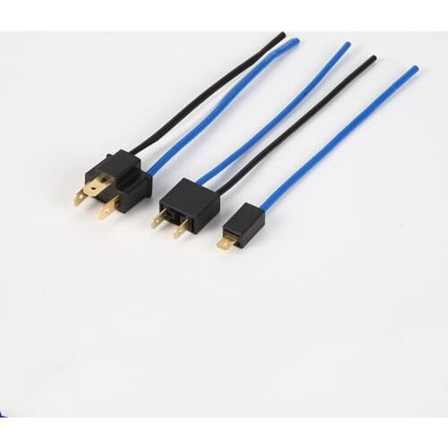 2Pcs H1 H4 H7 Car motorcycle Headlight bulb Male plug Wire Harness Lamp Connector Refit Accessories copper anti-oxidation