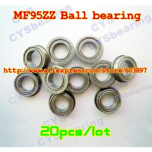 20pcs /lot MF95ZZ MF95ZZ 5X9X3mm 5*9*3mm MF95-2Z flanged radial shaft steel ball bearing