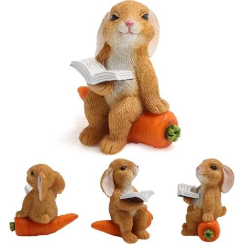 5 Pcs Easter Rabbit Figurine Micro Landscape Miniature Fairy Garden Ornament Accessories Aquarium Home Decor