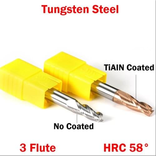 6mm OD 8 10 15 Degree 3 Flute Tungsten Carbide TiAIN Coated HRC58 CNC Taper Chamfer End Mill Router Bit Milling Cutter