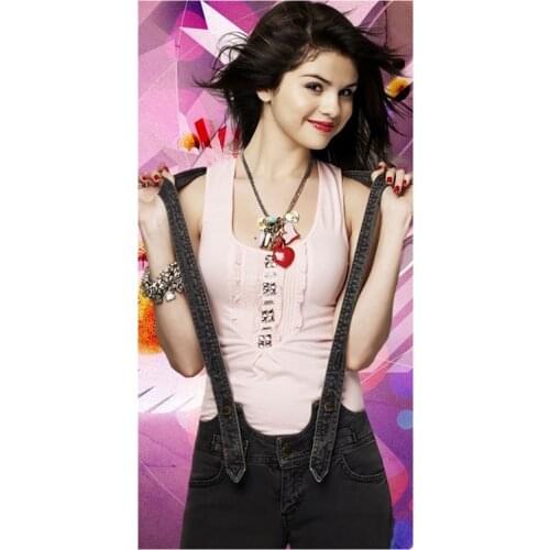 70*35cm Selena Gomez Print Beach Bath Towels Bathroom Hand Towel Kids Children Birthday Gift Custom Bamboo Fiber Wash Cloth