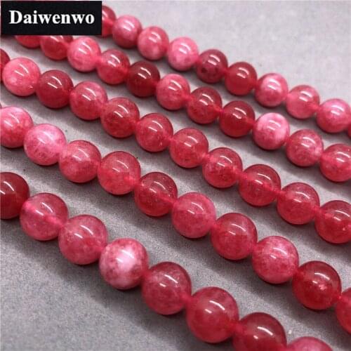 5A Natural Stone Argentina Rhodonite Beads 6/8/10mm Diy for Jewelry Accessories
