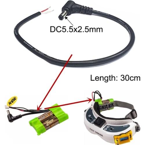 DC 5.5*2.5mm Power Adapter Output Line (12V 4A) for RC FPV Lipo Battery Fatshark FPV Goggles