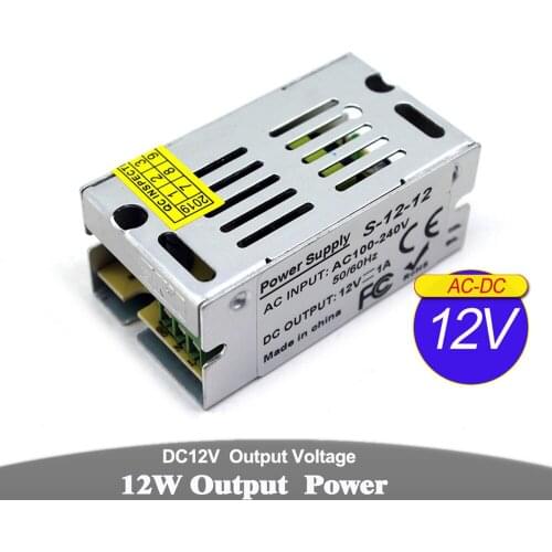 Switching power supply 12v 1A 12w ac to dc power supplies 100-240V Indoor Constant Power Source for Led Liighting