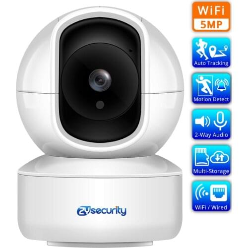 5MP HD Indoor WiFi Smart Home IP Camera Auto Track Wireless Cloud Night Vision Pan Tilt Audio Video Surveillance Security Camera