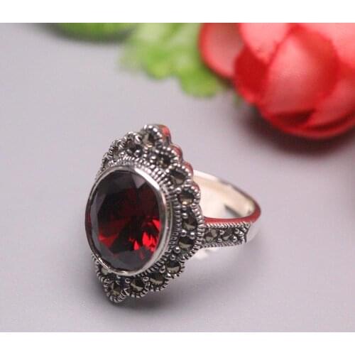 Genuine/Original Silver 925 Sterling Silver Ring for Weddings Eternity Ring for Women Great Gift for Ladies Garnet Gift Ring