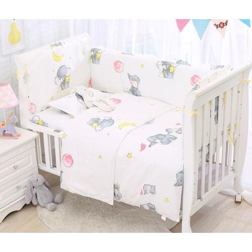 6/9PCS Elephant toddler crib bedding set Baby Bumper For Newborns Nordic baby nursery Bedding bedroom set 120*60/120*70cm