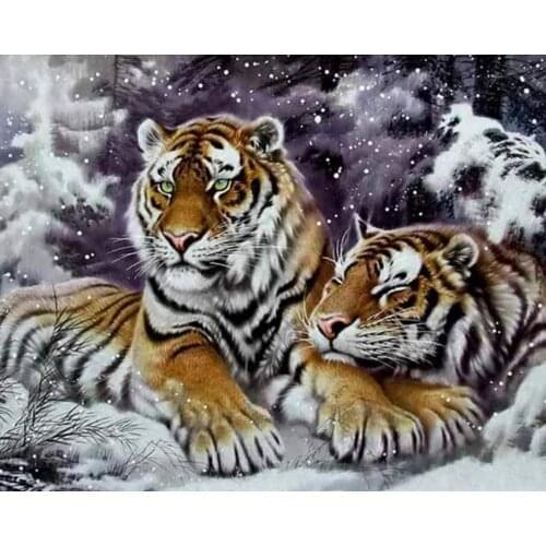 Full square wall stickers Cross stitch 5D diamond painting kit set haft diamentowy Cuadros tools landscape animal tiger Mosaic