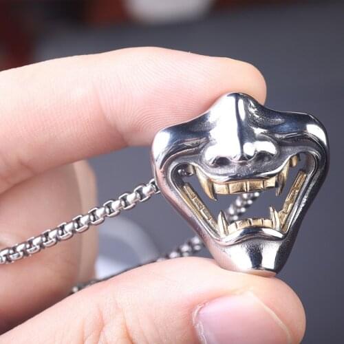 Fashionable Mens Clothes Skeleton Punk Necklace Death Scythe Metallic Necklace Skull Pendant