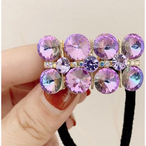 Fashion Rhinestone Jewelry Elastic Hair Bands for Girls Hair Ties Elegant Hair Accessories for Women Headband Ponytail Holder