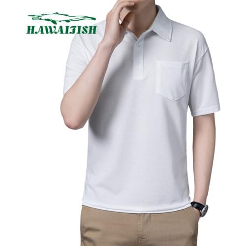 Hawaifish brand Man Polo Shirts 2021 Casual Breathable Solid Color Business Shirts male Casual Cotton hot sale chemise homme