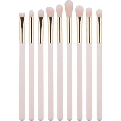 9Pcs Cherry Pink Makeup Brushes Set Eye Shadow Concealer Eyebrow Smudge Eye Liners Blending Makeup Brush