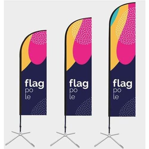 Single Double Side Digital Printing Customized Logo Beach Flags