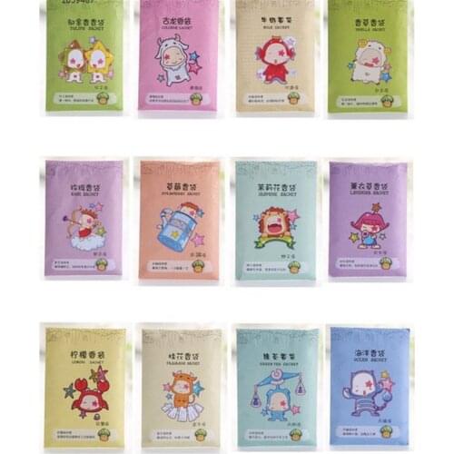 6x9cm Home Fragrance Sachet Bag Natural Grain Scented Wardrobe Deodorant Air Freshener Colorful Printed Package 12 Flavors C1FF