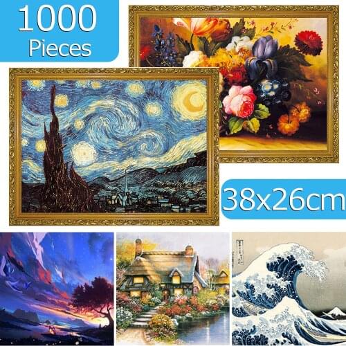 Jigsaw Puzzles 1000 Pieces 38*26 cm Puzzle Game Wooden Assembling Puzzles for Adults Puzzle Toys Kids Children Educational Toys