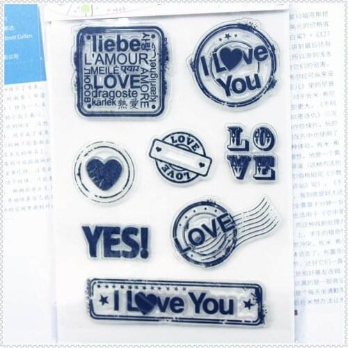 PANFELOU 11.3*15.56cm I love you words Transparent Silicone Rubber Clear Stamps cartoon for Scrapbooking/DIY wedding album