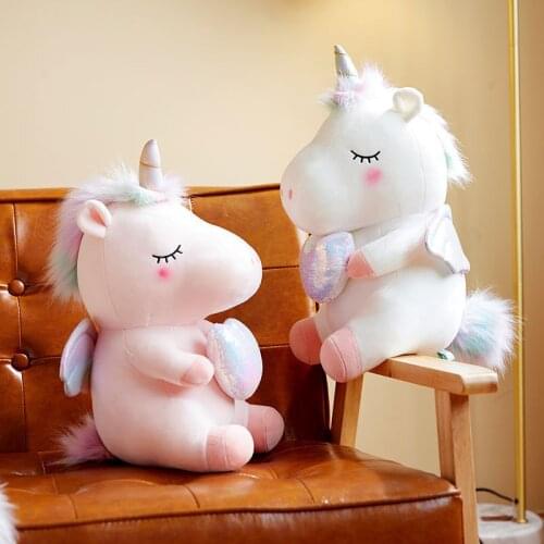 Rainbow Unicorn fur toy cute high quality stuffed cartoon unicorn baby Unicorn Christmas gift birthday gift