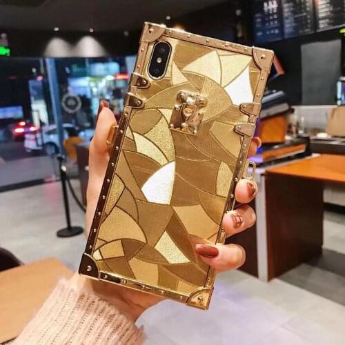 Luxury fashion gold glitter for iPhone 7 8plus phone back cover with lanyard for iPhone X XS XSmax phone case